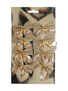 Ёлочные игрушки 8 шт. «Зимнее волшебство. Бантик с блеском» пластик, 4.5×5.5 см, золото - Фото 7