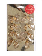 Ёлочные игрушки 8 шт. «Зимнее волшебство. Бантик с блеском» пластик, 4.5×5.5 см, золото - Фото 8