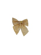 Ёлочные игрушки 12 шт. «Зимнее волшебство. Бантик с блеском» пластик, 4.5×5.5 см, золото - Фото 5