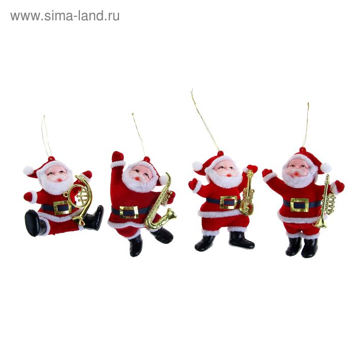Украшение ёлочное "Дед Мороз - музыкант" 6,5 см микс видов - Фото 1
