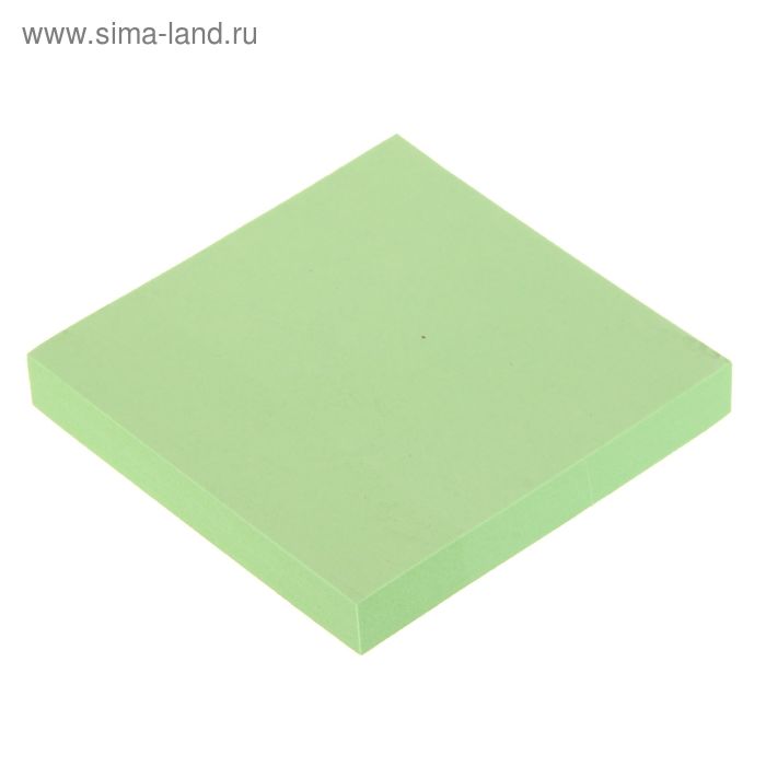 Блок с липким краем 76 х 76 мм, 100 листов, зелёный - Фото 1