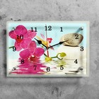 Часы-картина настенные, серия: Цветы, "Сиреневые орхидеи и камни", 20х30 см - фото 320295427