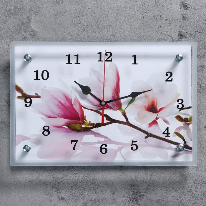 Часы настенные, серия: Цветы, "Бело-сиреневые цветы", 20х30 см - Фото 1