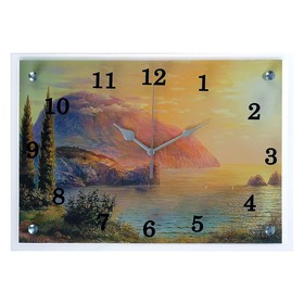 Часы-картина настенные, интерьерные "Море и горы", бесшумные, 25 х 35 см