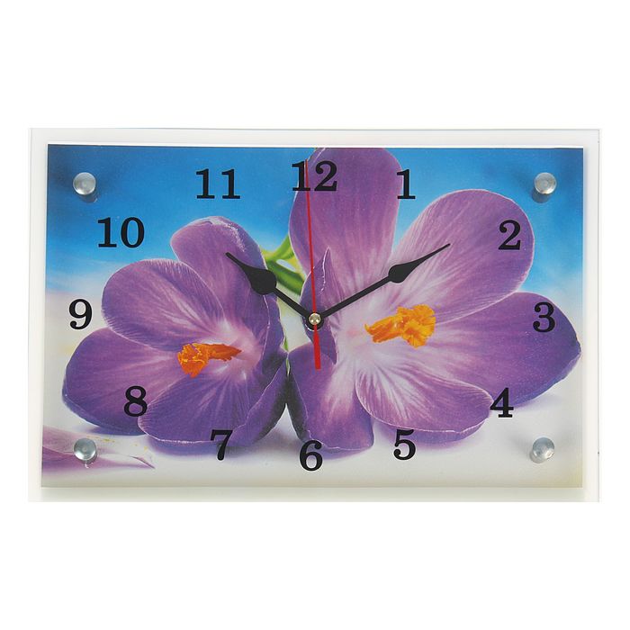 Часы-картина настенные, серия: Цветы, "Сиреневые цветы", 20х30 см - фото 1883240100