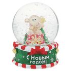 Сувенир снежный шар "С Новым Годом! Обезьянка на подарке", d=8 см - Фото 1