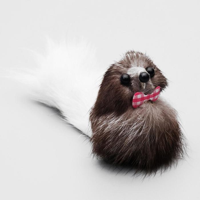 Мышь малая, корпус 5 см, натуральный мех, цвет МИКС - Фото 1