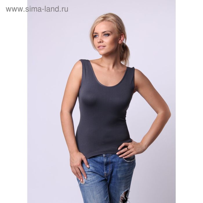 Бесшовная майка женская классика Collorista (графит,L/XL) - Фото 1