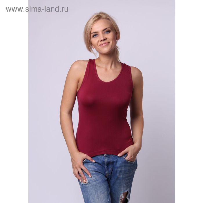 Бесшовная майка женская спортивная Collorista (вишня,L/XL) - Фото 1