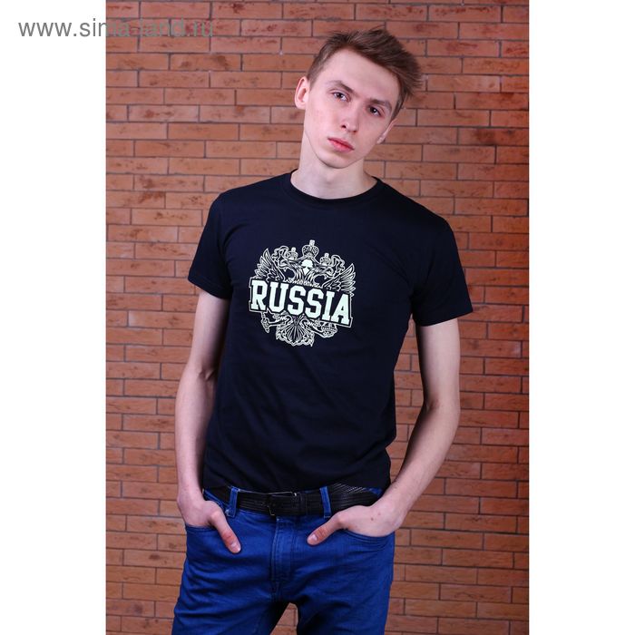 Футболка мужская Collorista Glow "Russia", размер XL (50), 100% хлопок, трикотаж - Фото 1