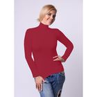 Бесшовная водолазка женская с высоким воротом, длинный рукав, Collorista (вишня,S/M) - Фото 1