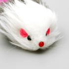 Мышь меховая "Пушистик" с перьями 7,5 см, микс цветов - фото 8257444
