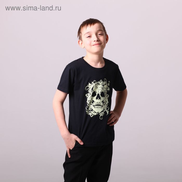 Футболка для мальчика Collorista Glow "Череп" рост 146-152 см (38), 11-12 лет - Фото 1