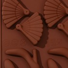 Форма для кондитерских украшений Доляна «Дамский набор», силикон, 21×11×1.5 см, 14 ячеек, коричневая - Фото 4