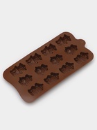 Форма для шоколада Доляна «Роботы», силикон, 21×11×1.5 см, 12 ячеек, коричневая - Фото 3