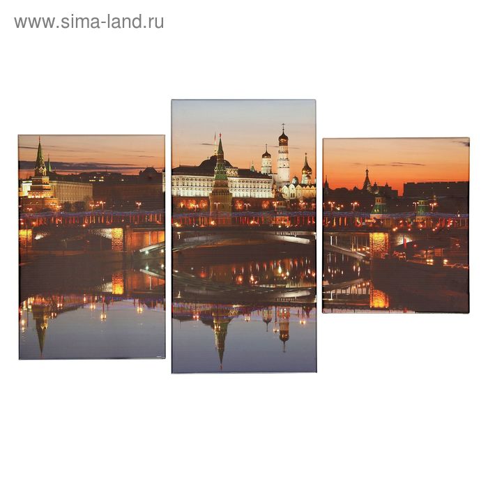 Картина модульная на подрамнике "Ночная Москва" 30х35,30х46,30х56 см; 90х56 см - Фото 1
