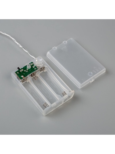 Гирлянда «Нить» 2 м, IP20, прозрачная нить, 20 LED, свечение белое, 2 режима, AAх3