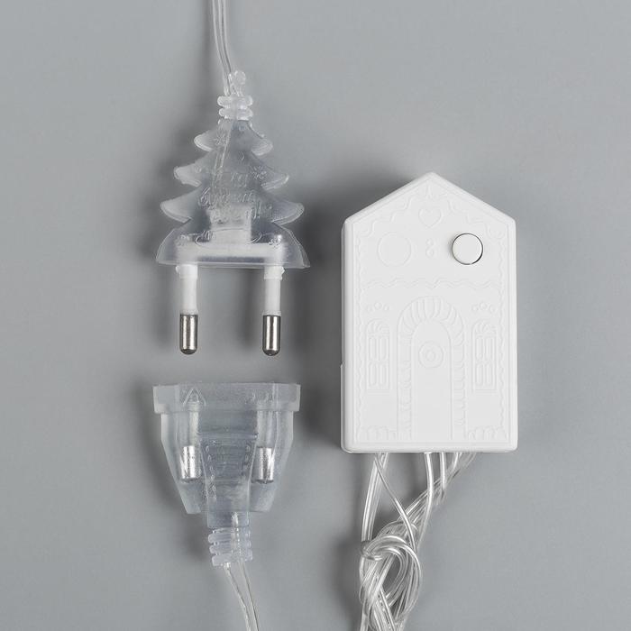 Гирлянда «Занавес» 1.5 × 1 м, IP20, прозрачная нить, 180 LED, свечение белое, 8 режимов, 220 В - фото 1908254368