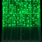 Гирлянда «Занавес» 1.5 × 1 м, IP20, прозрачная нить, 180 LED, свечение зелёное, 8 режимов, 220 В - Фото 1