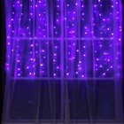 Гирлянда «Занавес» 1.5 × 1 м, IP20, прозрачная нить, 180 LED, свечение фиолетовое, 8 режимов, 220 В - Фото 1