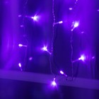 Гирлянда «Занавес» 1.5 × 1 м, IP20, прозрачная нить, 180 LED, свечение фиолетовое, 8 режимов, 220 В - Фото 2