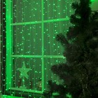 Гирлянда "Занавес" 2 х 6 м , IP44, УМС, белая нить, 1440 LED, свечение зелёное, фиксинг, 220 В - Фото 1