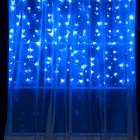 Гирлянда «Занавес» 1.5 × 1 м, IP20, прозрачная нить, 180 LED, свечение синее, 8 режимов, 220 В - фото 317874889