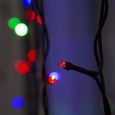 Гирлянда «Занавес» 2×3 м, IP44, УМС, тёмная нить, 760 LED, свечение RG/RB, мигание, 220 В
