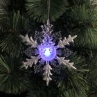 Подвеска световая "Снежинка снеговик" (батарейки в комплекте) 1 LED, RGB, СЕРЕБРЯНЫЙ - Фото 1
