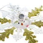 Подвеска световая "Снежинка снеговик" (батарейки в комплекте) 1 LED, RGB, ЗОЛОТИСТЫЙ - Фото 3