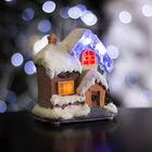 Фигурка светящаяся "Новогодний домик" 9.5 х 7 х 10 см, 4 LED - Фото 1