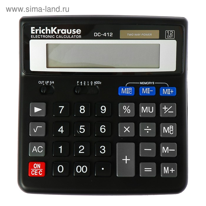 Калькулятор настольный 12-разрядный Erich Krause DC-412, EK 40412 - Фото 1