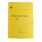 Папка для бумаг А4 на завязках, плотность 370г/м2, на 300 листов, желтая - Фото 1