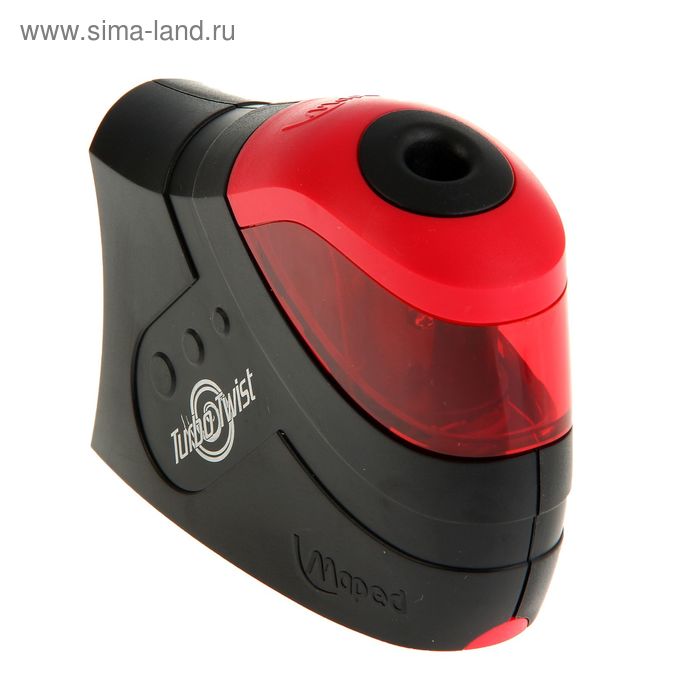 Точилка электрическая Turbo Twist, 1 отверстие, черно-красный, пластиковая - Фото 1
