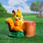 Садовая фигура "Белка с бочкой" 24х12х26см - Фото 1