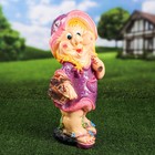 Садовая фигура "Девочка гномик с корзинкой", разноцветная, гипс, 50 см, микс - Фото 6