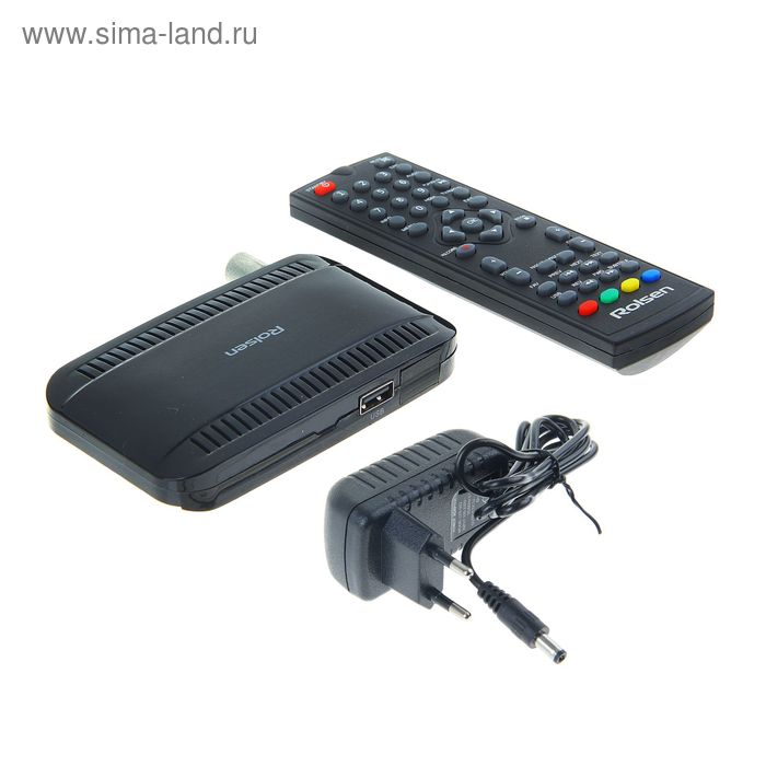Приставка для цифрового ТВ Rolsen RDB-526, FullHD, DVB-T2, HDMI, RCA, USB, черная - Фото 1