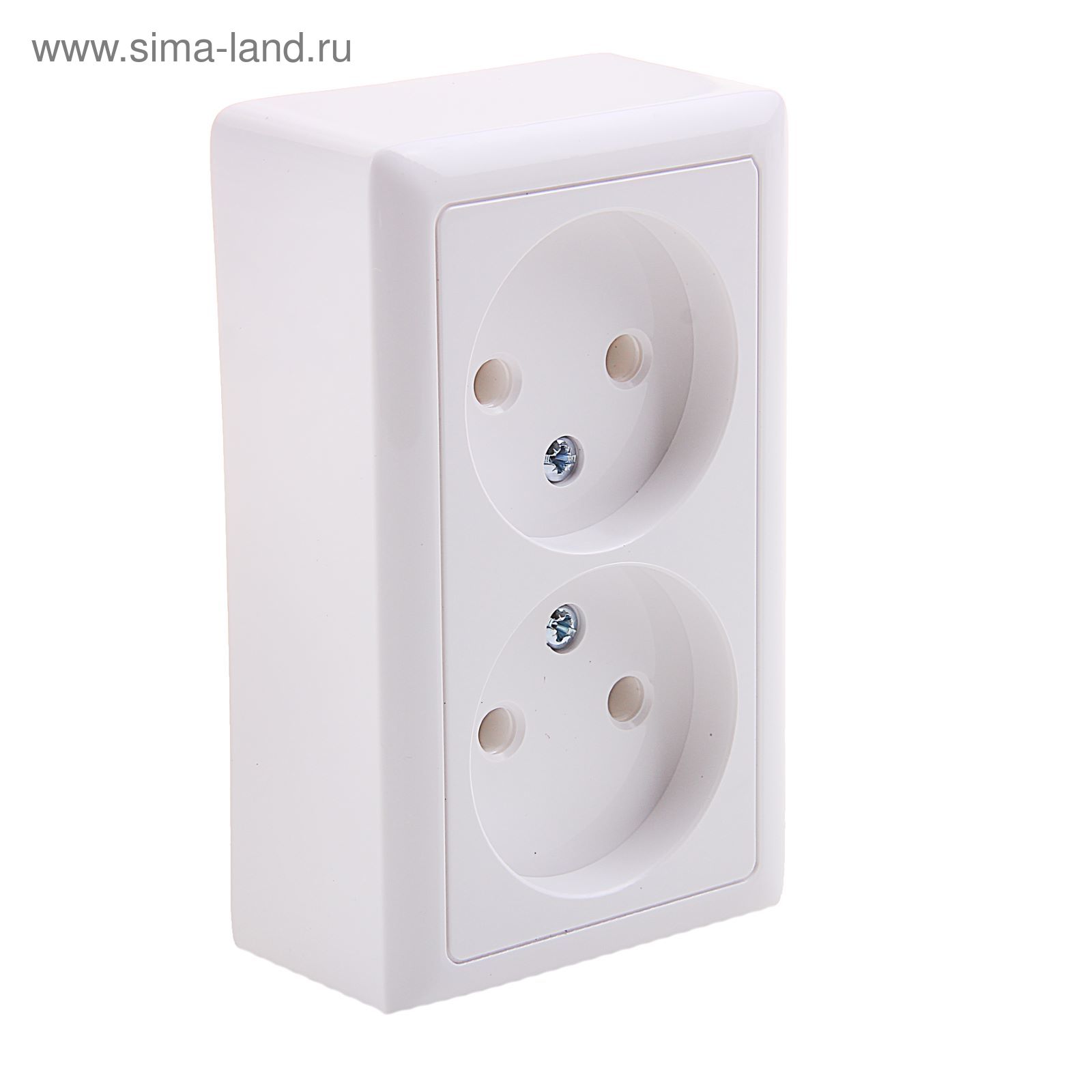 Розетка двойная SE "Хит", 16 А, 250 В, накладная, без з/к, IP20, белая ...