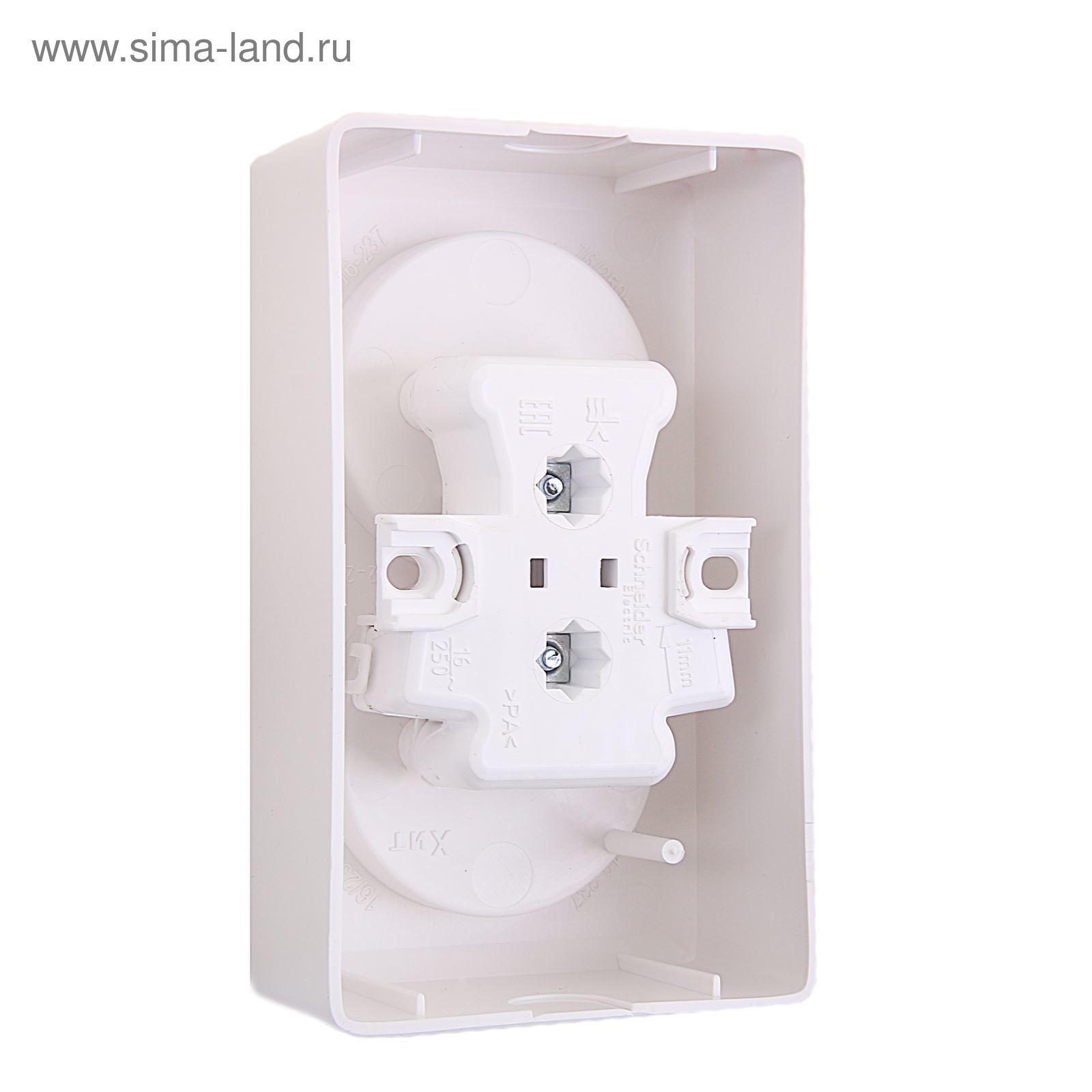 Розетка двойная SE "Хит", 16 А, 250 В, накладная, без з/к, IP20, белая ...
