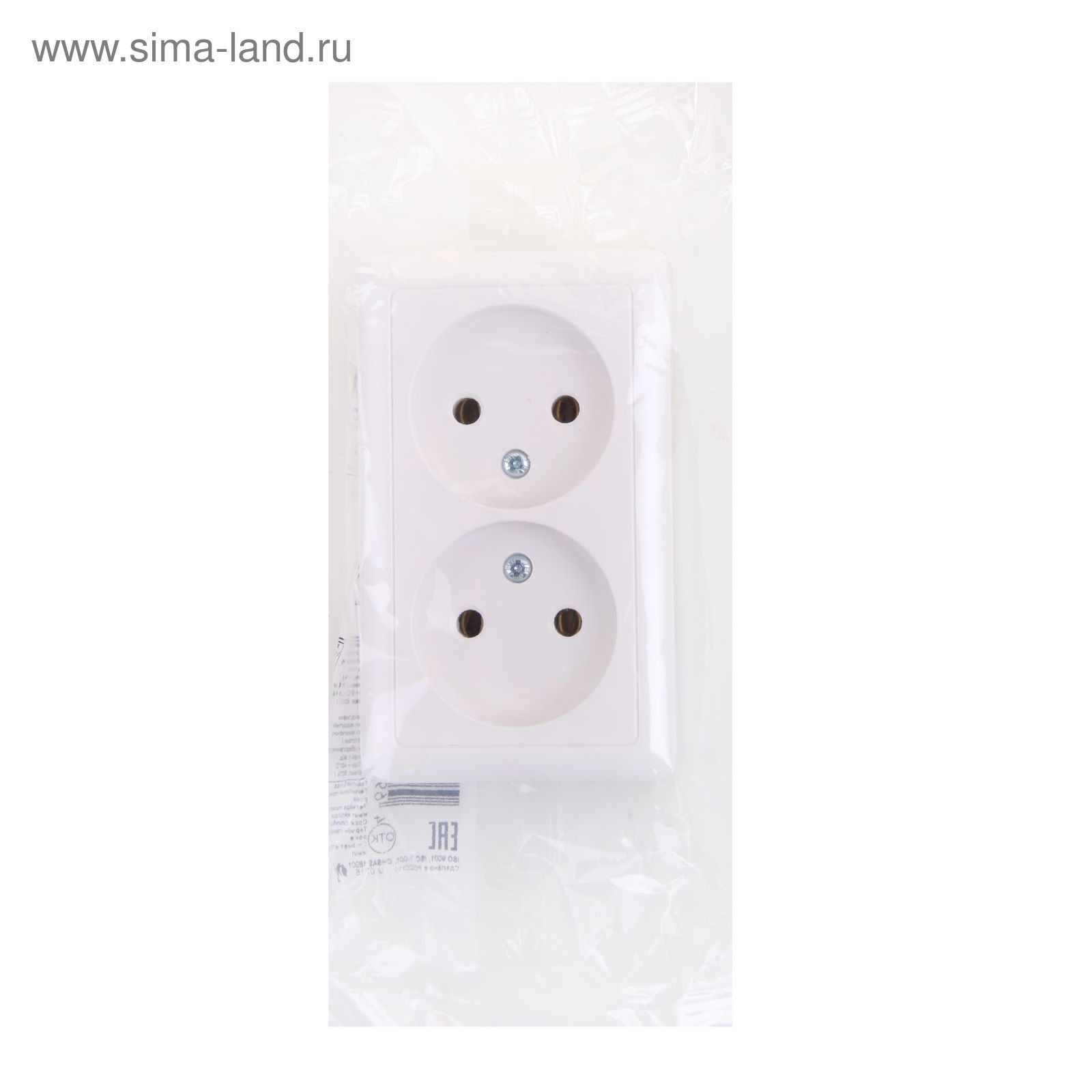 Розетка двойная SE "Хит", 16 А, 250 В, накладная, без з/к, IP20, белая ...