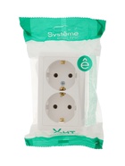 Розетка двойная SE «Хит», 16 А, 250 В, накладная, с з/к, IP20, белая, RA16-238-B - Фото 2