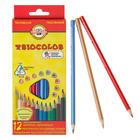 Карандаши 12 цветов, Koh-I-Noor 3132 TRIOCOLOR, европодвес - Фото 1