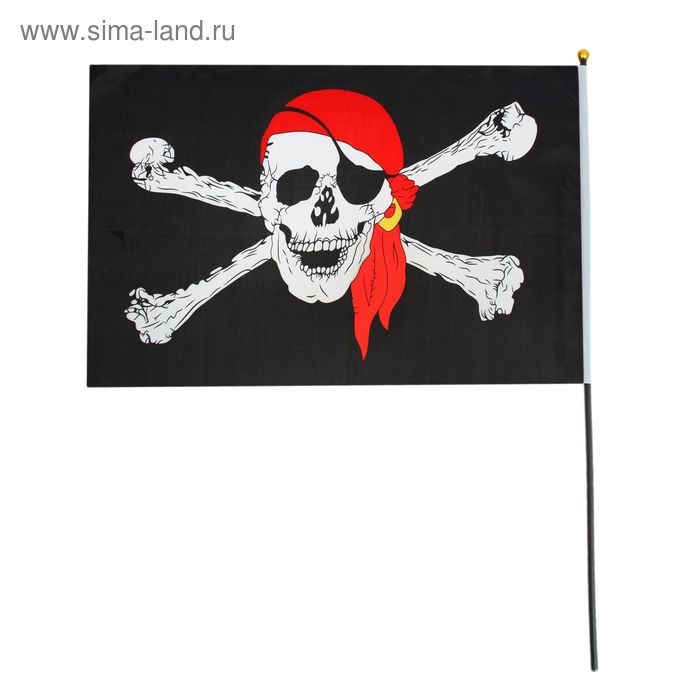Флаг пирата в бандане 30*45 - Фото 1