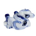 Сувенир керамика под гжель "Мартышка с подковой и пожеланием удачи" - Фото 4