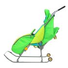 Санки коляска «Тимка Премиум» с колёсами, цвет зелёный - Фото 3