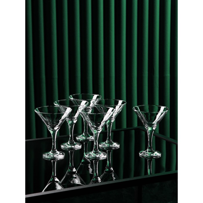 Набор стеклянных бокалов для мартини Bistro, 190 мл, 6 шт - фото 1908214743