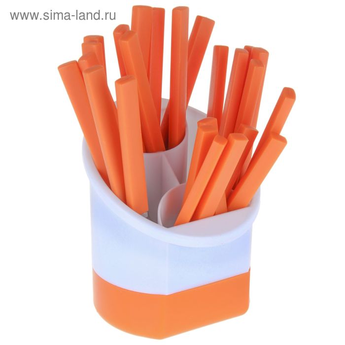 Набор столовых приборов "Шале", 24 предмета, цвет оранжевый - Фото 1