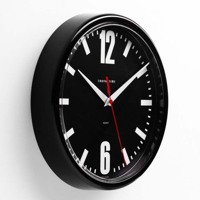 Часы настенные, серия: Классика, дискретный ход, d=23 см, черный обод - фото 1883240416