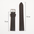 Ремешок для часов, мужской, 18 мм, запряжник 75 мм, горт 115 мм, кожа, коричневый - Фото 2