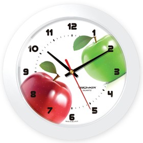 Часы настенные, серия: Кухня, "Два яблока", плавный ход, d-30 см